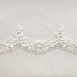Embroidered Flower Trim IVORY